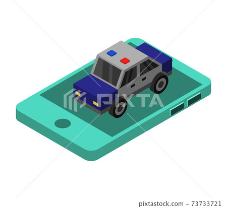 isometric police car - Stock Illustration [73733721] - PIXTA