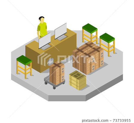 postal office isometric 73733955