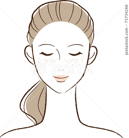 Illustration of a woman with skin problems Illustration of a woman with skin problems 73734266