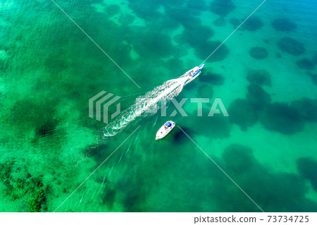 Aerial view of yahts 73734725