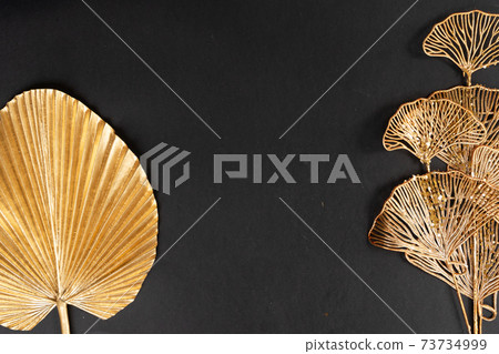 Golden tropial leaves Golden tropial leaves 73734999