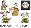 Kramer-like middle-aged man illustration set 73735008