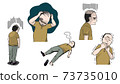 Tired middle-aged man illustration set 73735010