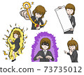 Illustration set of OL who works hard 73735012