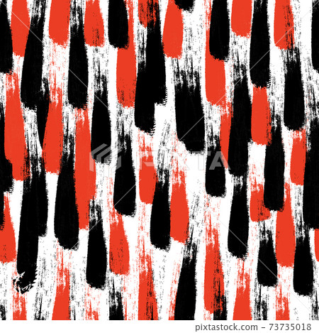 Abstract seamless grunge black and orange background. Hand drawing. Textile pattern. Vector EPS 10 73735018