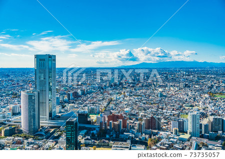 東京都廳Building望台（杉並區，世田谷區）的東京景色 73735057