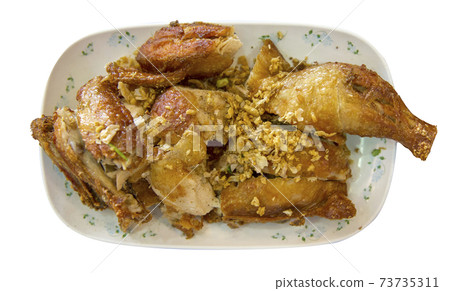 Garlic and Pepper Grill Chicken die cut in white background. Garlic and Pepper Grill Chicken die cut in white background. 73735311