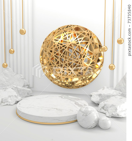 white podium on background abstract minimal style. 3D rendering 73735840