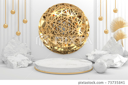 white podium on background abstract minimal style. 3D rendering 73735841