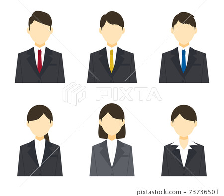 Person illustration set of job hunting students and new employees Person illustration set of job hunting students and new employees 73736501
