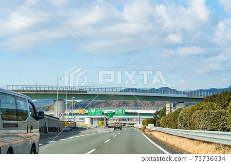Self-Defense Forces vehicle running on the Tomei Expressway 73736934