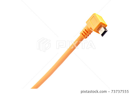 Orange USB cable isolated on white background Orange USB cable isolated on white background 73737555
