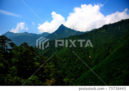 The male figure of Mt. Ishizuchi seen from the Ishizuchi skyline and the beautiful greenery of Shikoku, Shikoku, Ehime Prefecture, Kumakogen (8) The male figure of Mt. Ishizuchi seen from the Ishizuchi skyline and the beautiful greenery of Shikoku, Shikoku, Ehime Prefecture, Kumakogen (8) 73738443