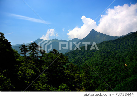 The male figure of Mt. Ishizuchi seen from the Ishizuchi skyline and the beautiful greenery of Shikoku, Shikoku, Ehime Prefecture, Kumakogen (9) The male figure of Mt. Ishizuchi seen from the Ishizuchi skyline and the beautiful greenery of Shikoku, Shikoku, Ehime Prefecture, Kumakogen (9) 73738444