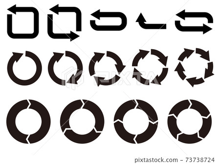 Black and white arrow vector icon set Black and white arrow vector icon set 73738724