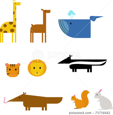 Cartoon animals character and wild cartoon cute animals set. Cartoon zoo animals set wildlife isolated on white Cartoon animals character and wild cartoon cute animals set. Cartoon zoo animals set wildlife isolated on white 73738882