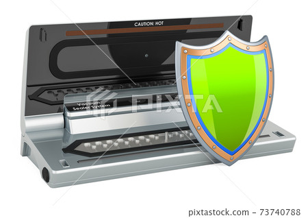 Vacuum sealer with shield, 3D rendering 73740788