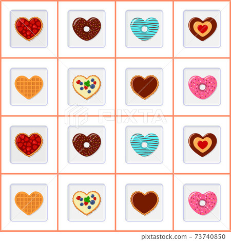 Memory game. Developing puzzle for kids and adults . Flat cartoon style Memory game. Developing puzzle for kids and adults . Flat cartoon style 73740850