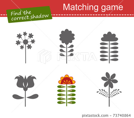 1435 Find correct shadow. Educational game for children. Flat cartoon style 73740864
