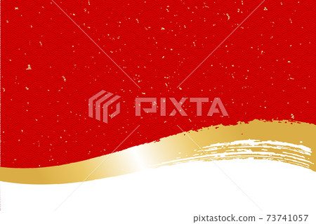 Illustration material Background Japanese style Japanese pattern Simple brush Calligraphy Qinghai wave pattern 73741057