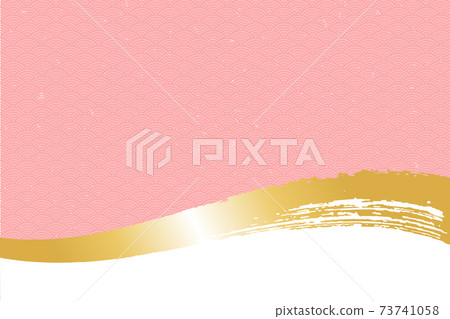Illustration material Background Japanese style Japanese pattern Simple brush Calligraphy Qinghai wave pattern 73741058
