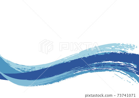 Illustration material Background Japanese style Japanese pattern Simple brush Calligraphy wave Summer sea 73741071