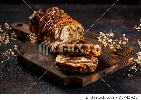 Swirl brioche or traditional Polish babka cake 73742428