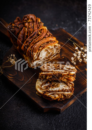 Swirl brioche or traditional Polish babka cake 73742429