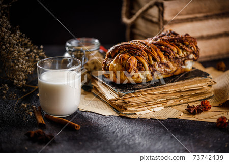 Swirl brioche or traditional Polish babka cake 73742439