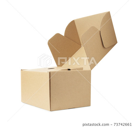 close up of a cardboard box on white background 73742661