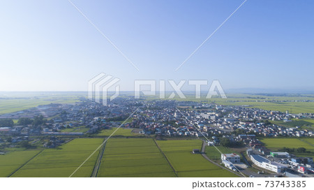 << Aomori Prefecture >> Tsugaru City aerial view of the cityscape 73743385