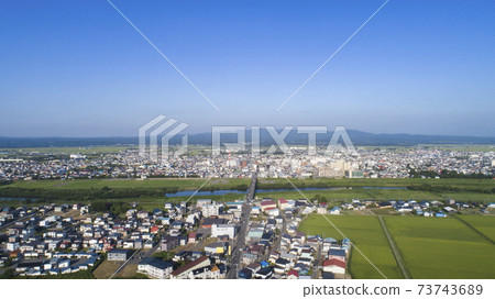 《Aomori Prefecture》 Goshogawara City Aerial view 73743689