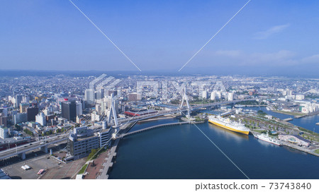 《Aomori Prefecture》 Aomori City Aerial view 73743840