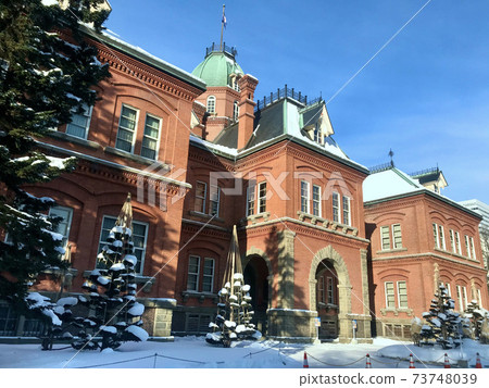 Former Hokkaido Government Office Building (Red Brick Government Office) in winter Hokkaido tourist attraction Former Hokkaido Government Office Building (Red Brick Government Office) in winter Hokkaido tourist attraction 73748039