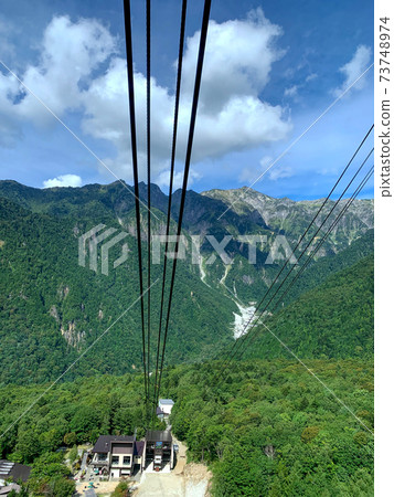 從新穗高索道纜車俯瞰的風景 73748974
