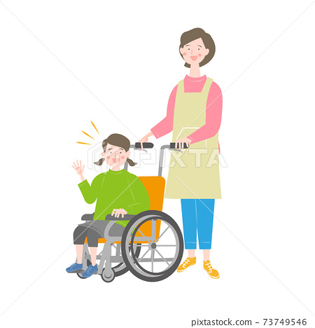 Girl in a wheelchair - Stock Illustration [73749546] - PIXTA