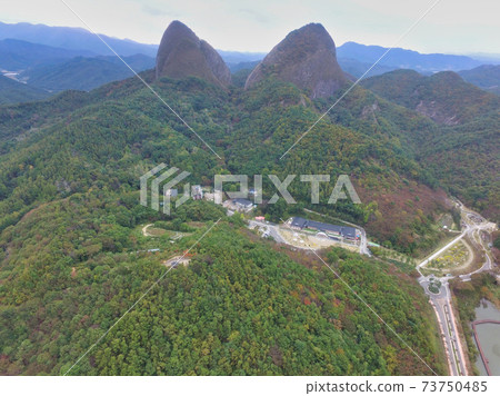 Aerial View of Maisan Horse Ear Shape Mountains, Jinan , Jeollabukdo, South Korea, Asia Aerial View of Maisan Horse Ear Shape Mountains, Jinan , Jeollabukdo, South Korea, Asia 73750485