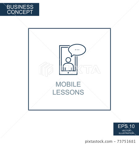 Business concept, web icon from thin lines. Mobile Lessons - Vector Business concept, web icon from thin lines. Mobile Lessons - Vector 73751681