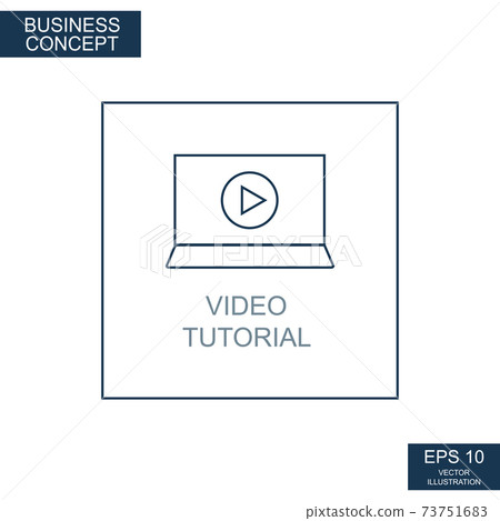Business concept, web icon from thin lines. Video tutorial - Vector 73751683