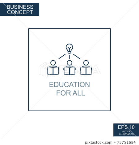 Business concept, web icon from thin lines. Education for all - Vector Business concept, web icon from thin lines. Education for all - Vector 73751684