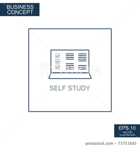 Business concept, web icon from thin lines. Self study - Vector Business concept, web icon from thin lines. Self study - Vector 73751685