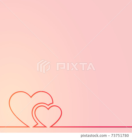 Heart from a red line on a white and yellow background - Vector Heart from a red line on a white and yellow background - Vector 73751780