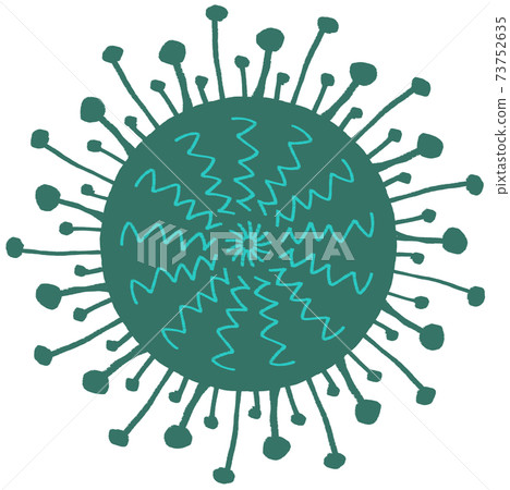 Image material of viruses and aerosols with green round protrusions Image material of viruses and aerosols with green round protrusions 73752635