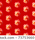 Seamless pattern with roses on a red background in hard light from behind from above 73753660