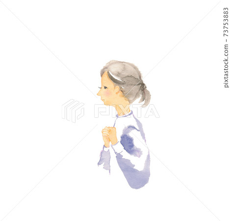 A woman watching anxiously 73753883