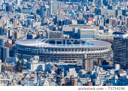 "Tokyo" New National Stadium and the cityscape of Tokyo 73754296
