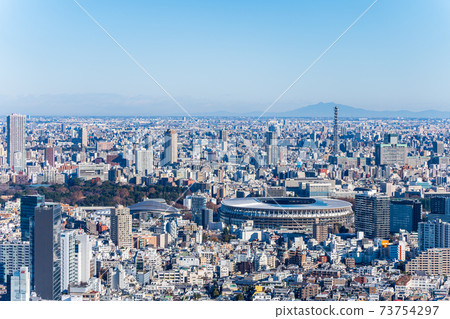 “東京”新國家體育場和東京城市景觀 “東京”新國家體育場和東京城市景觀 73754297