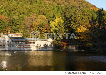 大分縣由布市由布院的金林湖 大分縣由布市由布院的金林湖 73755573