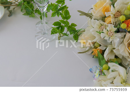 新娘花束餐具圖像背景素材 新娘花束餐具圖像背景素材 73755939