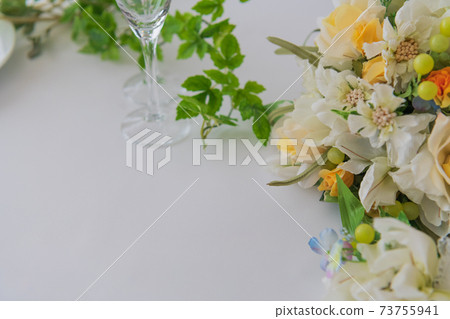 新娘花束餐具圖像背景素材 73755941